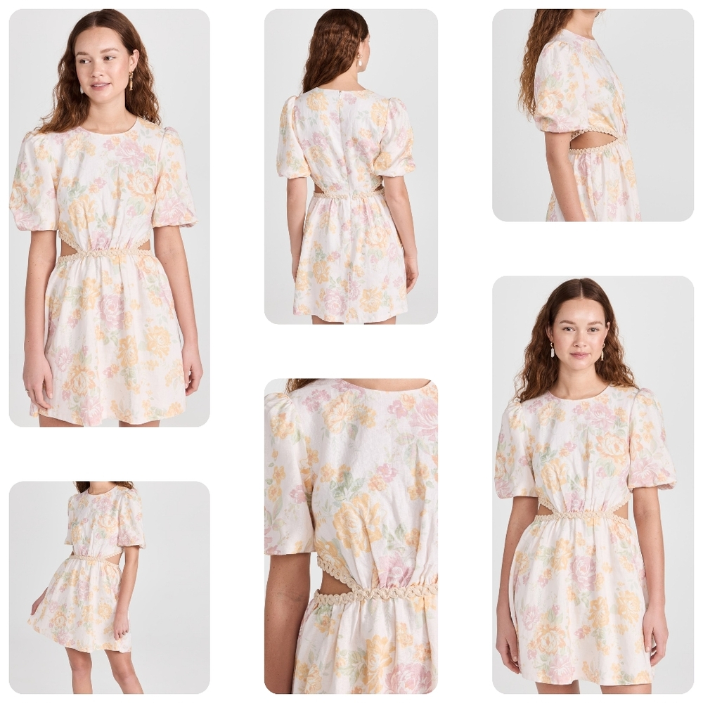 Wayf Plaza Cut-Out Floral Mini Dress Size Large NWT
